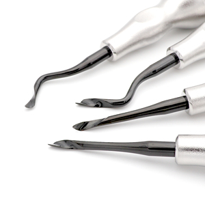 Elevador de raíz con punta giratoria, angulado a la izquierda, 3 mm, negro, punta angulada lisa, instrumento de extracción dental, mango hueco, acero quirúrgico inoxidable - Product Image 4