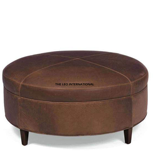 <b>Mid</b>-<b>Century</b> Modern Round Small Upholstered <b>Footstool</b> With Gold Metal Legs for Home Living Room Ottoman Stools - Product Image 2