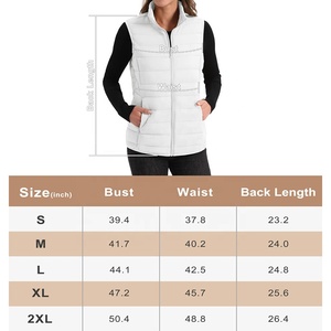 Chaleco sin mangas ultraligero logotipo personalizado fabricantes de ropa al por mayor mujer chaqueta de plumón de algodón señoras chaleco acolchado - Product Image 6