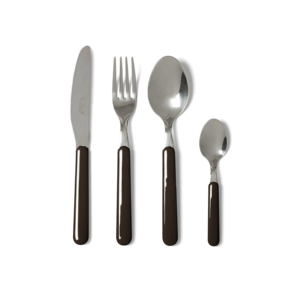 Set di Posate Excelsa 24 Pezzi in Acciaio Inossidabile con Manici Neri, Design Minimalista, Lavabile in Lavastoviglie - Product Image 1