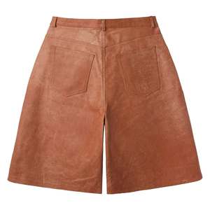 Shorts cargo taille haute pour homme, couleur unie, style workwear, respirant, en polyester tissé, avec poches et braguette boutonnée - Product Image 3