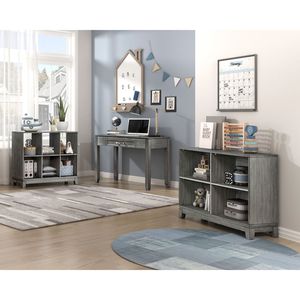 Gray Finish 6 Shelf <b>Wooden</b> <b>Bookcase</b> Furniture 1pc Unit - Product Image 4