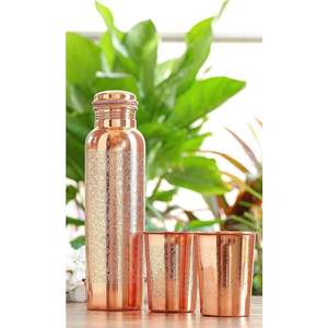 Botella de Agua de Cobre Puro Hecha a Mano, Diseño Meenakari Impreso de Lujo, Recipiente Ayurvédico a Prueba de Fugas, Regalo de Yoga al por Mayor, 950 ml - Product Image 3