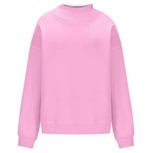 Sudadera Unisex de Invierno de Nuevo Estilo, Color Rosa Sólido, Cuello Redondo, Personalizada, de Algodón y Felpa, con Bordado, Corte Regular, Manga Larga, Tallas Grandes - Product Image 4