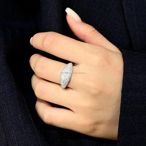 Moissanite Diamond Round Cut Pave Setting Rhodium Plated 925 Sterling <b>Silver</b> Hiphop Cluster Engagement <b>Statement</b> <b>Ring</b> for Unisex - Product Image 2