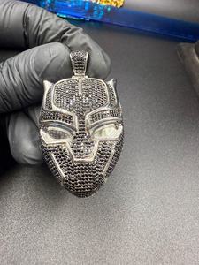 จี้กัปตันอเมริกาแบล็คแพนเธอร์ เงินแท้ 925 จี้โมอิสซาไนต์สั่งทำพิเศษ จี้แร็ปเปอร์แบบประดับเพชร จี้แบบ Iced Out สำหรับผู้ชาย - Product Image 6