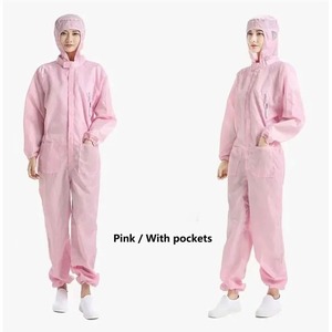 Unisex Polyester Protective <b>One</b>-piece Coveralls Dust-proof Static Cleanroom Garment Pockets Needle Detection <b>Paint</b> Work AM-01 - Product Image 3