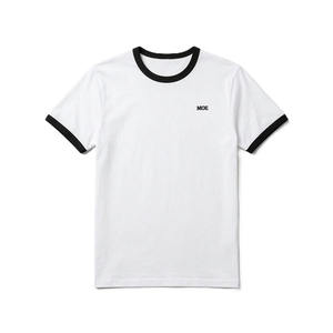 T-shirts pour hommes à bordure contrastante en coton, style streetwear décontracté, avec logo minimaliste, fournisseur de vêtements sous marque privée - Product Image 4