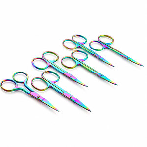Ciseaux à cuticules en acier inoxydable de haute qualité, manche rose, lame incurvée et tranchante, soin de beauté, pour gauchers, étui en cuir - Product Image 3
