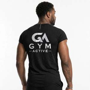 T-shirts personnalisés GYM ACTIVE, 95% coton, 5% élasthanne, 180g, vêtements de sport, ourlet incurvé, coupe ajustée, compression musculaire - Product Image 6