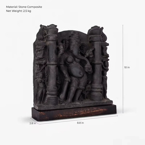 Sculpture en pierre de Ganesha féminin Vinayaki |   Réplique artisanale d'art du patrimoine hindou du XIe siècle, objet traditionnel de table, respectueux de l'environnement - Product Image 2