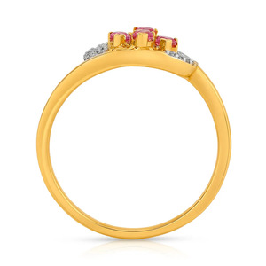 แหวนทองดีไซน์แบบฮาโลเพชรหินสีชมพู - Product Image 4