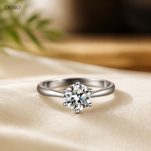 Anillo de Compromiso de Moissanita de Seis Puntas para Mujer, Plata de Ley 925, Anillo de Propuesta con Diamante de Forma Redonda, Anillo de Aniversario - Product Image 4