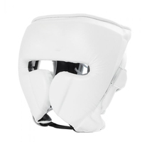Casque de boxe en cuir personnalisé avec logo, fabriqué par un professionnel, visière ouverte, MMA, Muay Thai, Kickboxing, compétition, protection du visage