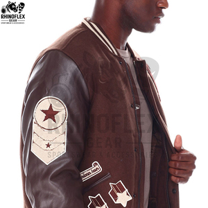 Custom Leather Sleeves Chenille Embroidery Baseball Letterman Varsity <b>Jackets</b> Plus Size Letterman Wool Varsity <b>Jackets</b> For <b>Men</b> - Product Image 5