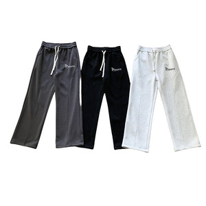 Pantalones Deportivos de Algodón Lisos al por Mayor – Joggers Unisex Extra Grandes de Corte Recto con Cintura Ajustable con Cordón - Product Image 5