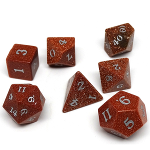 Dados de piedra de alta calidad, piedra de oro roja, cristal natural, piedras preciosas curativas de reiki, piedra grabada, juego de dados personalizados, cristal vikingo - Product Image 5