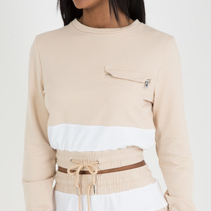 Sudadera Corta de Alta Calidad al por Mayor de 360 g para Mujer, Diseño Único, Tendencia Actual, Transpirable, Dos Colores - Product Image 3