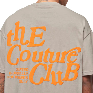 T-shirt en coton personnalisable, écologique, coupe ample pour homme, couleur unie, style streetwear, impression en relief, grammage lourd, logo frontal - Product Image 3