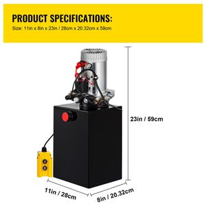 Nuova Pompa Idraulica Elettrica a Doppio Effetto da 20 Quarti con Serbatoio in Metallo per Rimorchi Ribaltabili - Product Image 5