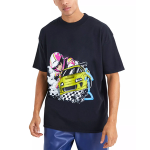 เสื้อยืดโอเวอร์ไซส์ดีไซน์ไหล่ตกพร้อมโลโก้ OEM ราคาโรงงาน ผลิตตามสั่ง เสื้อยืดพิมพ์ลายสำหรับผู้ชาย มีจำหน่าย - Product Image 1