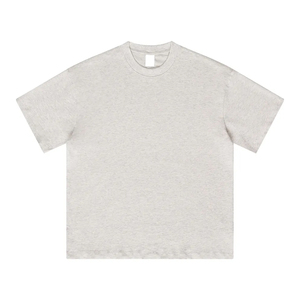 Heavyweight Cotton Thick Collar Oversized <b>T</b>-<b>shirt</b> 220gsm Drop Shoulder Plain Men's O-Neck Boxy Fit Vintage Crop Solid - Product Image 3