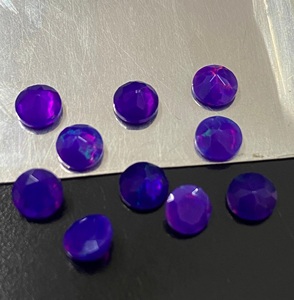 Piedras Preciosas Sueltas de Ópalo Natural Morado con Corte Brillante Redondo para Joyería, Piedras Facetadas Iridiscentes - Product Image 3