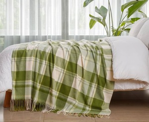 High Quality Popular Plaid <strong>Throw</strong> Blanket for Couch Lightweight <strong>Green</strong> Soft Cozy Blanket for Bed Chair Sofa - Product Image 6