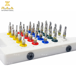 Kit de 25 fraises coniques dentaires en acier inoxydable avec embouts de protection et boîte de rangement, certifié CE Classe I, ensemble d'implants manuels, logo personnalisé - Product Image 3