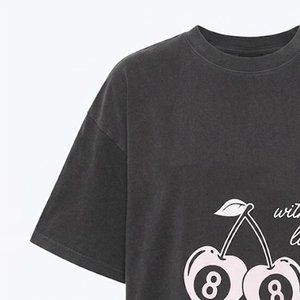 Nouveaux T-shirts gris surdimensionnés pour femmes avec logo personnalisé, très vendus – T-shirts vierges en coton épais à épaules tombantes, fabrication de vêtements de mode - Product Image 6