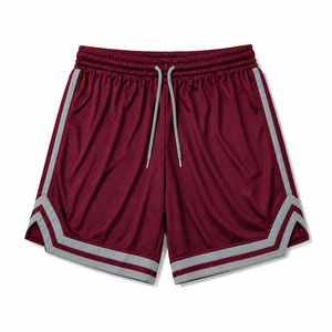100% Polyester Mesh Casual Basketball Shorts Breathable Quick Dry Double <b>Layer</b> Plus Size High Street Solid - Product Image 2