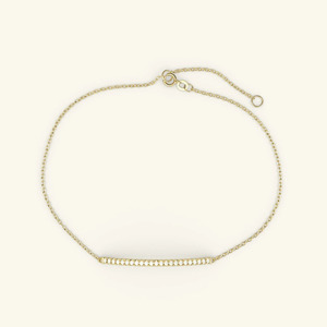 14K Yellow Gold Round Lab Grown Diamond Bar Chain Bracelet - Product Image 1