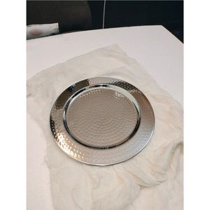 Elegant Stainless Steel Charger Plate With Beaded Rim Mirror Polished Dinner Plate <b>For</b> Hotel Restaurant <b>Table</b> Decoration Gift - Product Image 5