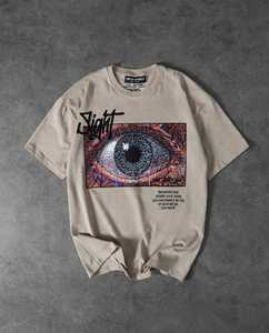Sight <b>T</b>-<b>Shirt</b> Unisex Crew Neck Short Sleeve Regular Fit Casual Solid Letter 100% Cotton Jersey Breathable All Seasons 220g - Product Image 4
