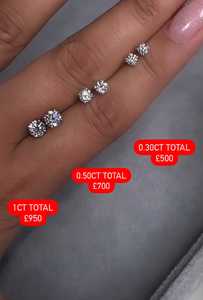 Pendientes de Oro Puro de 14K con Diamantes Cultivados en Laboratorio, Corte Ovalado, Engastados en Bisel, Precio de Fábrica al por Mayor, Regalo de San Valentín, Regalo de Aniversario para Mujer - Product Image 2