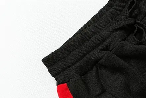 Conjunto Deportivo para Hombre, Negro con Rayas Rojas, Manga Larga, Informal, para Otoño, Transpirable, Material de Poliéster, Corte Regular - Product Image 5