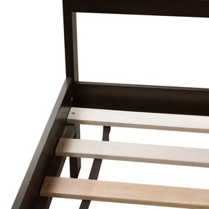 Letto King-Size in Legno Espresso con Testiera in Rattan, Supporto Migliorato e Due Cassetti Contenitori - Product Image 4