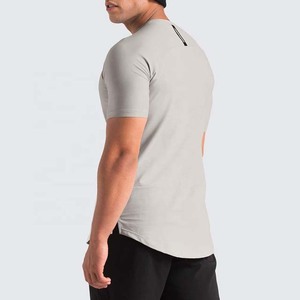 เสื้อยืดคอกลมแขนสั้นทรงเข้ารูปสำหรับผู้ชาย สีพื้น ผ้าถัก สวมใส่สบาย สีเทาอ่อน เสื้อยืดใส่หน้าร้อน - Product Image 2