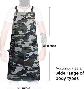 Tablier de charpentier réglable en coton robuste avec sangles croisées et sac à outils, couleur personnalisable, uniforme de travail pour le personnel de restaurant et de bar - Product Image 5