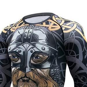 Sublimation Printing Long Sleeve <b>Compression</b> <b>Shirt</b> for Men Fitness Training Use Sweat Resistant Slim Fit Men <b>Compression</b> <b>Shirt</b> - Product Image 4