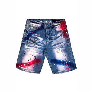 Pantalones Cortos de Mezclilla para Hombre, Casuales, de Verano, Estilo Urbano, Lavados, de Algodón, Corte Relajado, Ropa Moderna de Moda, Venta al Por Mayor - Product Image 1