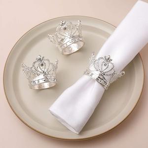 Elegante decoración para mesa de comedor, servilletero con apariencia de corona de acero inoxidable, servilletero de acero inoxidable pulido y liso. - Product Image 2