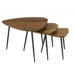 Tables basses et gigognes de luxe pour la maison, l'hôtel et le salon, au design unique, élégant et attrayant, avec revêtement en poudre de couleur noire. - Product Image 6