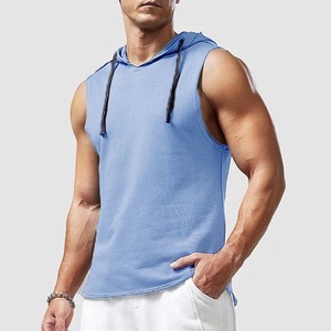 Hood Tank Top Men Custom <b>Sleeveless</b> Gym <b>Hoodie</b> Stringer Cotton Fitness Workout Sportswear Regular Fit Summer Breathable Quick - Product Image 5