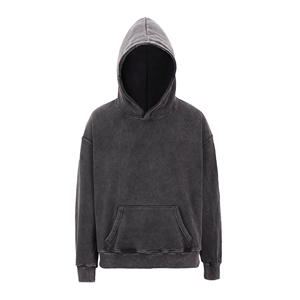 High Quality Custom Streetwear Made Men Plain Stock <b>Dropshipping</b> Washed Hoodie - Product Image 4