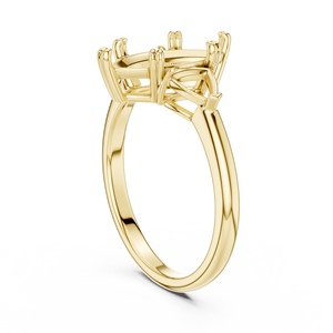 Bague en or pour femme, coupe Marquise, avec grappe de pierres, accent incurvé en forme de triligne, pierres latérales, solitaire, pour fiançailles et mariage, sertie à griffes, modèle moulé - Product Image 5