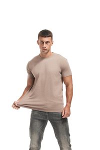 เสื้อยืดผู้ชายใส่ได้ทุกวัน ผ้าคอตตอนผสม 100% คอกลม ใส่สบายสำหรับฤดูร้อน ทรงแอธเลติก แขนสั้น สีพื้น เรียบง่าย - Product Image 6