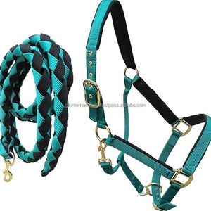 Caballo de nailon Neopreno acolchado Halter Latón Hardware Horse Tack Equine Nylon Halter Horse - Product Image 6