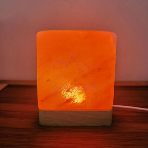 Lampe en sel de l'Himalaya naturelle en forme de cube, lampe en sel de l'Himalaya originale en forme de cube pour chambre à coucher - Product Image 4