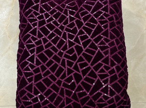 Velvet Fabric Embroidery Embroidered Velvet Fabric Wedding Dresses Fabric Beaded Evening Gown Fabric <b>for</b> Global Wholesale Buyers - Product Image 3